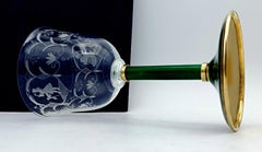 Wine chalice with green enamel sterling silver Salimbeni