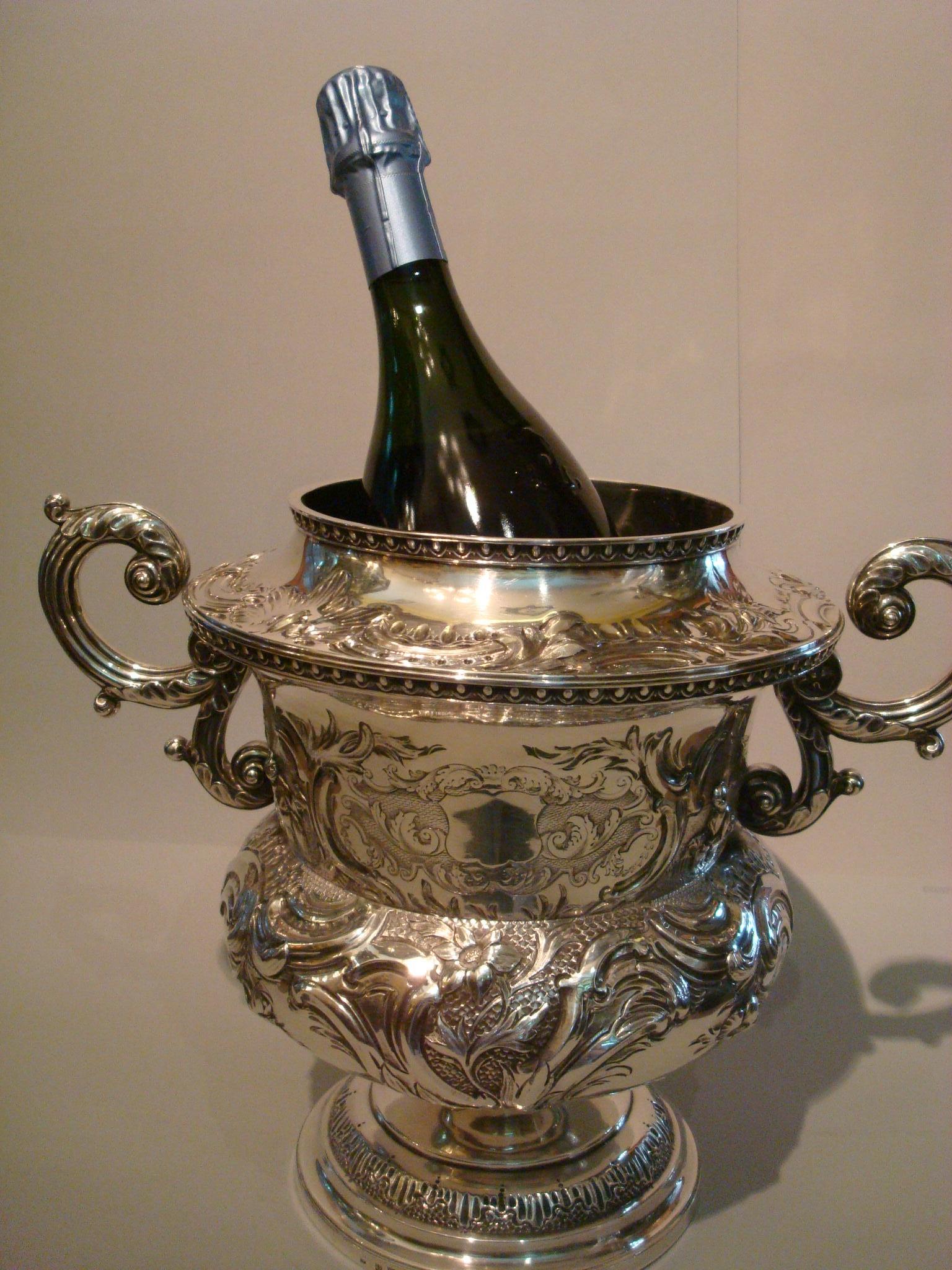 Rafraîchisseur à vin et champagne, argent sterling, 1812, George III, James Scott, chinois en vente 9