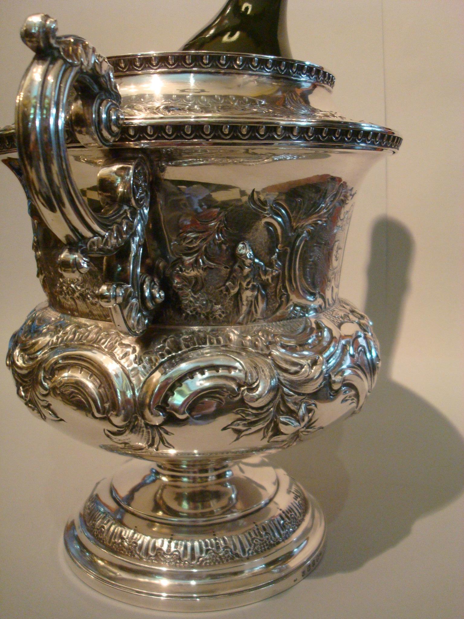 Wine, Champagne Cooler, Sterling Silver, 1812, George III, James Scott, Chinese For Sale 3