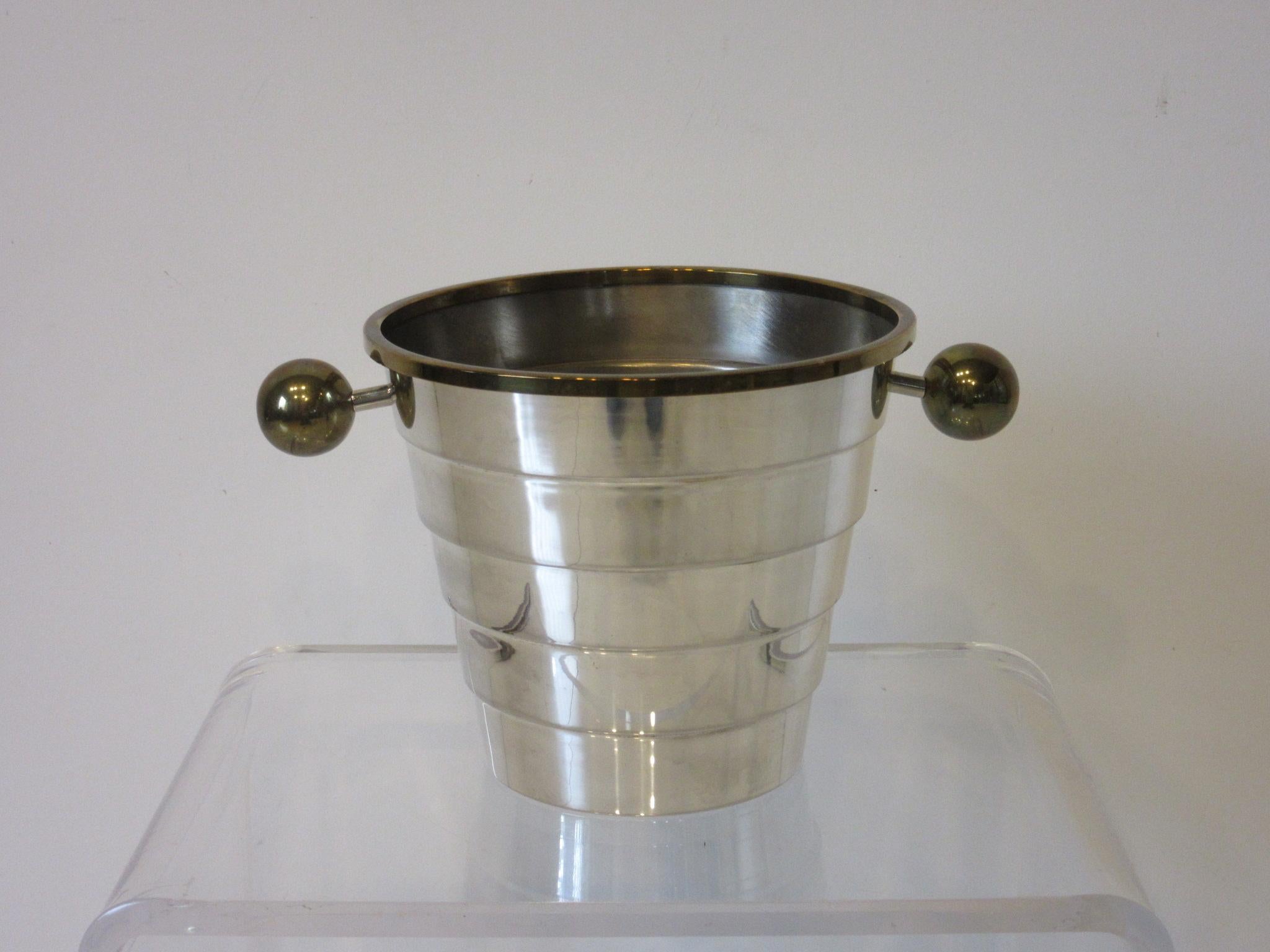20th Century Wine / Champagne Ice Bucket by Larry Laslo for Towle, Italy