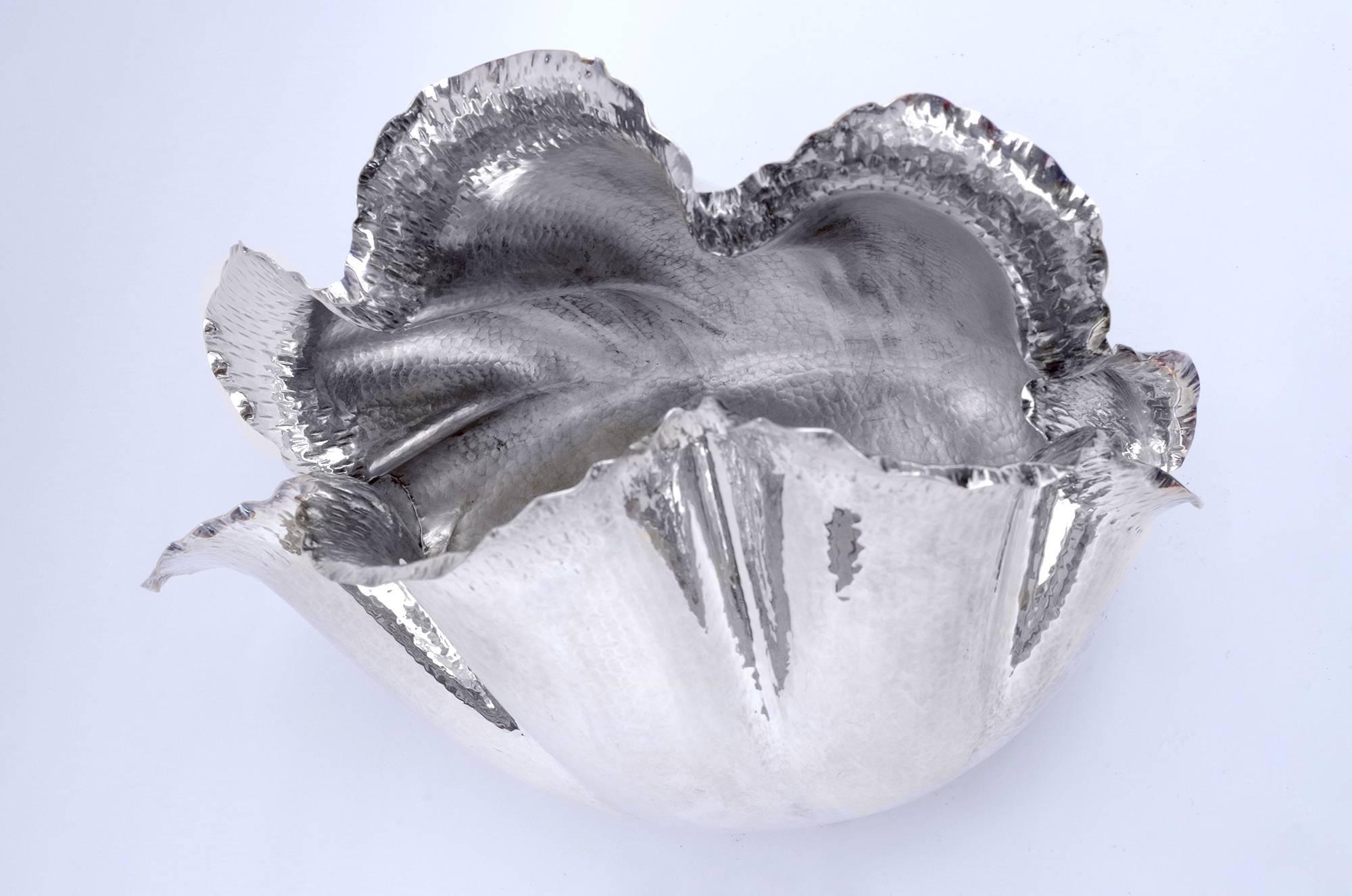 Late 20th Century Wine Cooler Cabbage Shape, Silver Plated, Stamped by Christian Dior, circa 1970