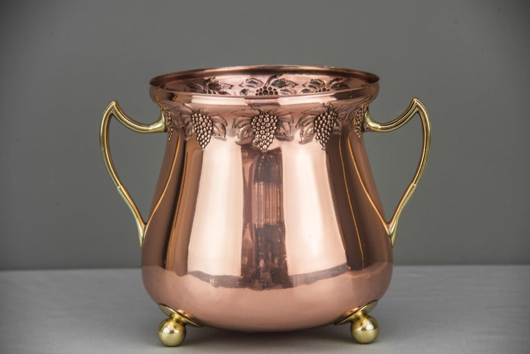 Wine Cooler Copper and Brass Combination, Vienna, circa 1920s For Sale