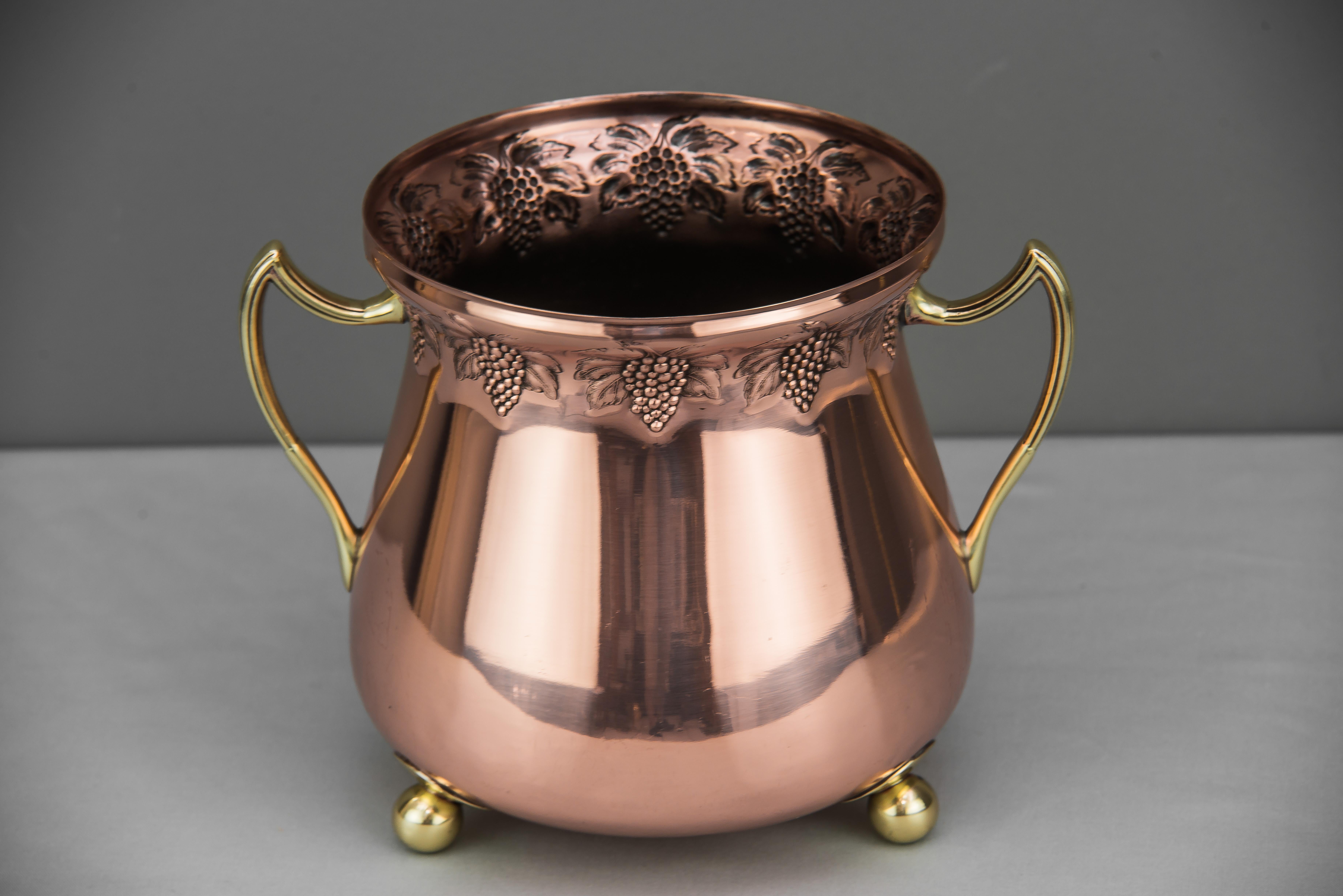 Art Deco Wine Cooler Copper and Brass Combination, Vienna, circa 1920s