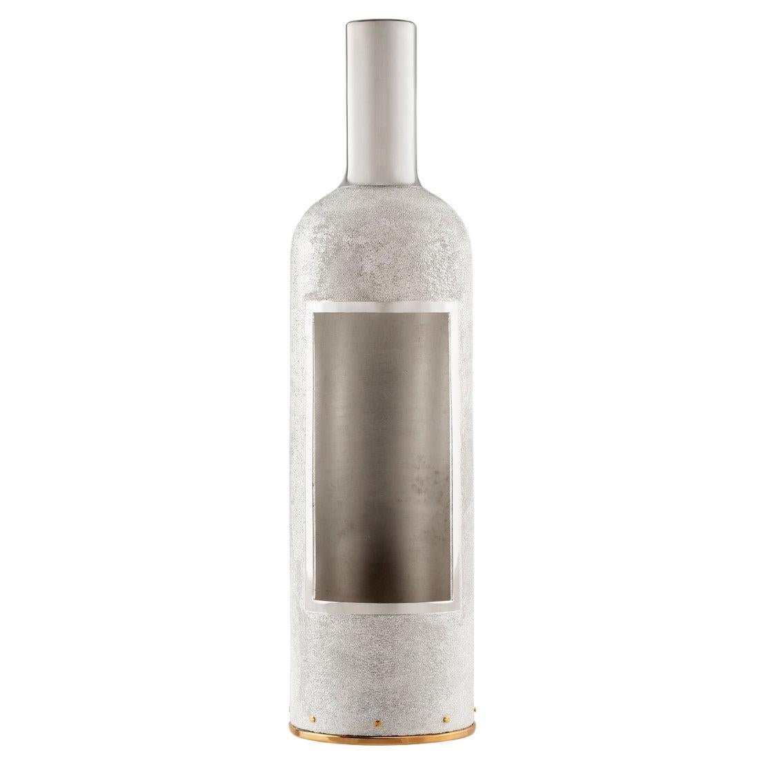 Wine Cooler Handcrafted in Silver, Premium Gift, Exclusive Design, Made in Italy