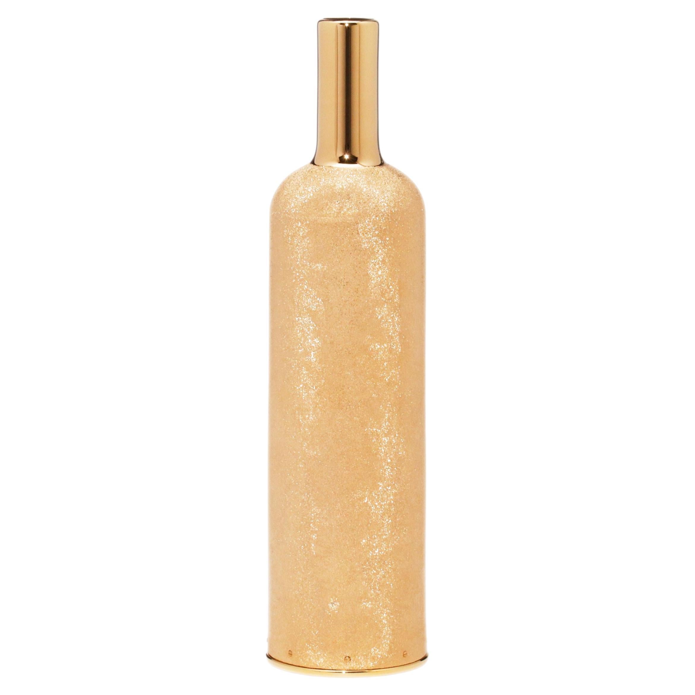 Wine Cooler in Silver Handcrafted in Italy, Gold-Diamond Finish Luxury Gift Idea For Sale