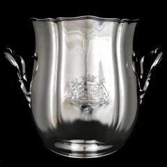 Magnum Wine Cooler or Champagne Bucket Louis XV Style with Solid Silver