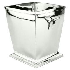 Art Deco Style Square Wine Cooler Solid Silver 