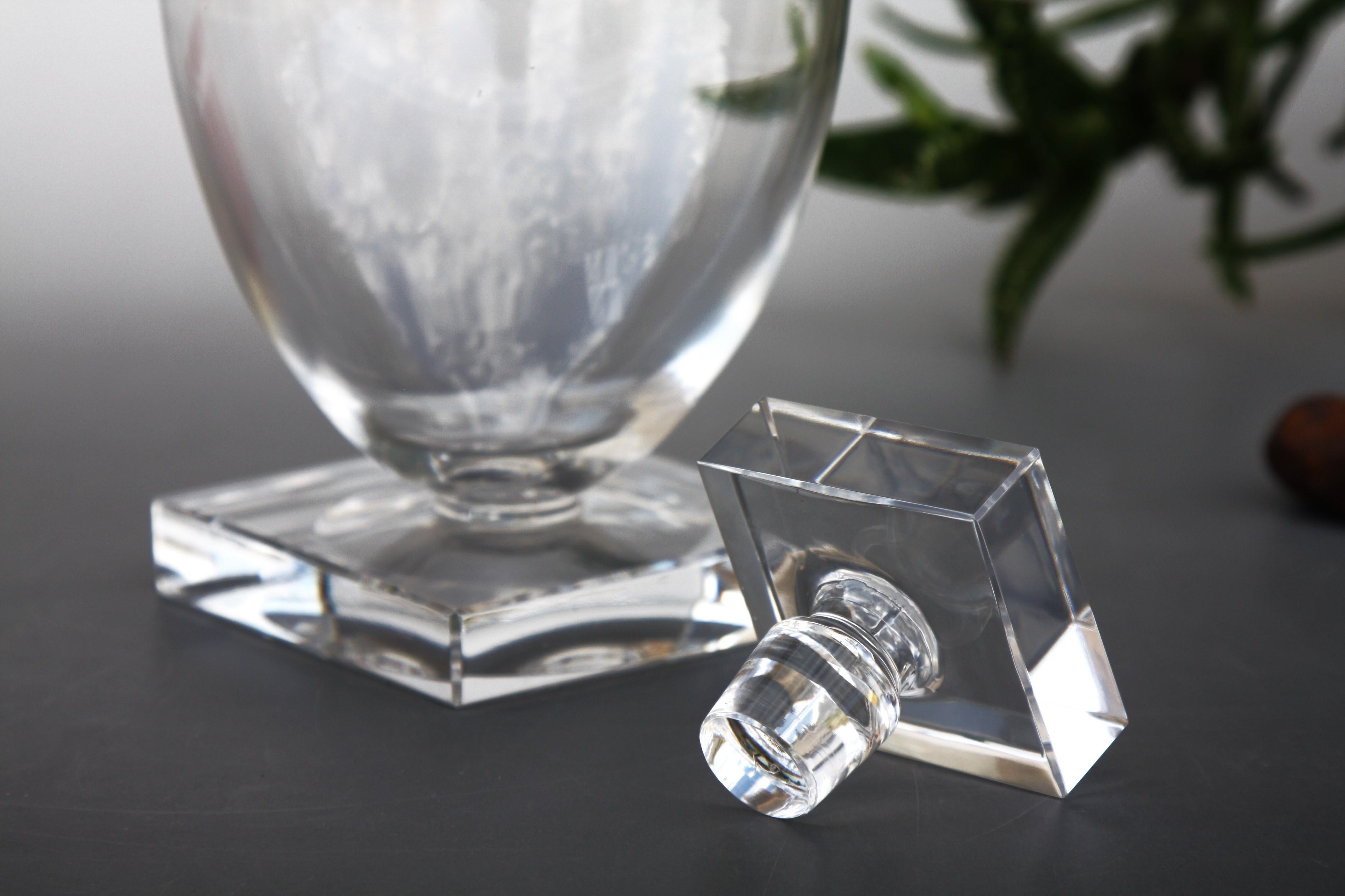 Art Deco Wine decanter in Baccarat crystal, La Croisette model For Sale