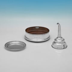 Wine Decanting Set by Garrards - Hallmarked in London in 1995