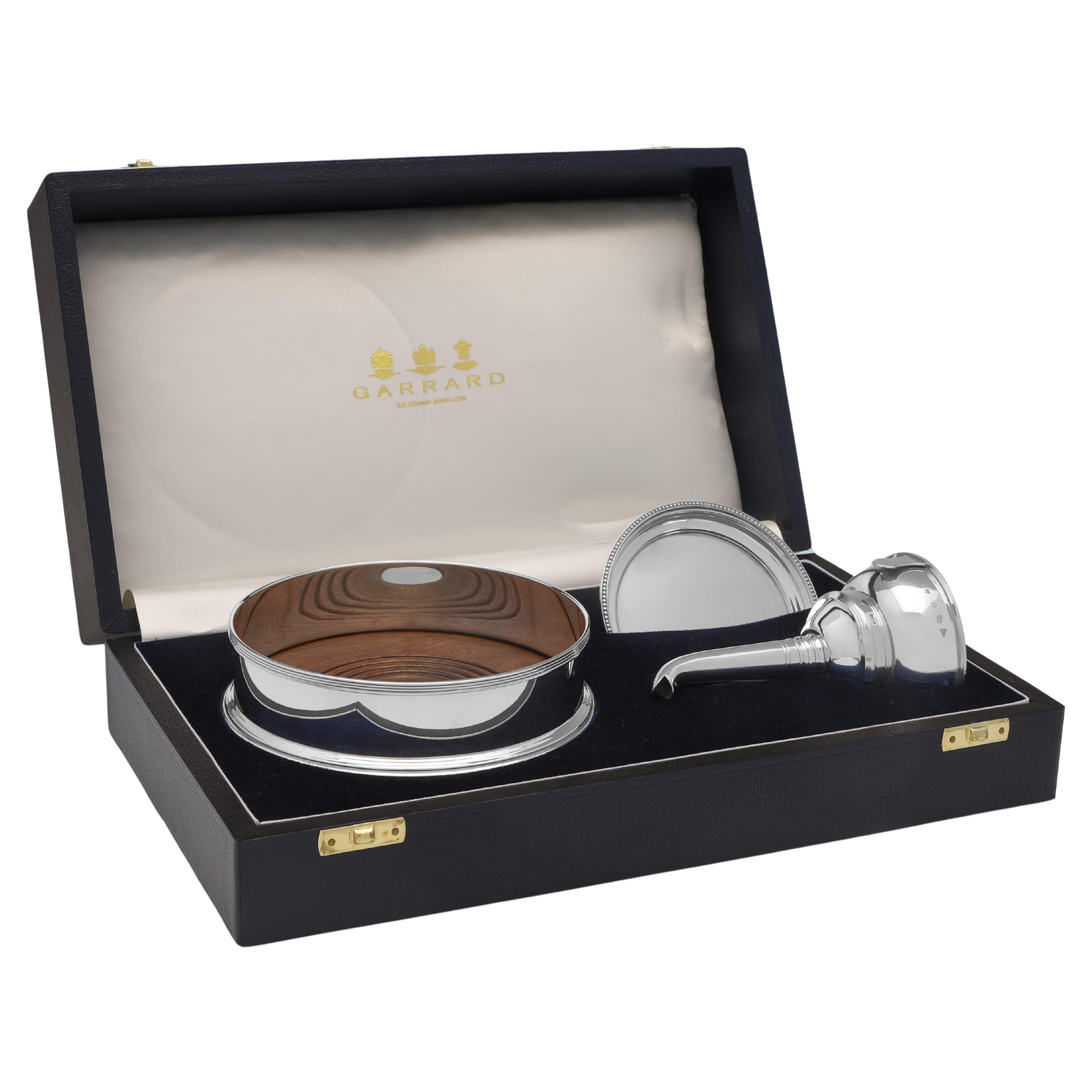 Wine Decanting Set by Garrards - Hallmarked in London in 1995 For Sale ...
