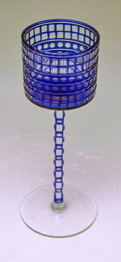 Wine Glass Art Nouveau Design Otto Prutscher by Meyr's Neffe Adolf Bohemia 1907