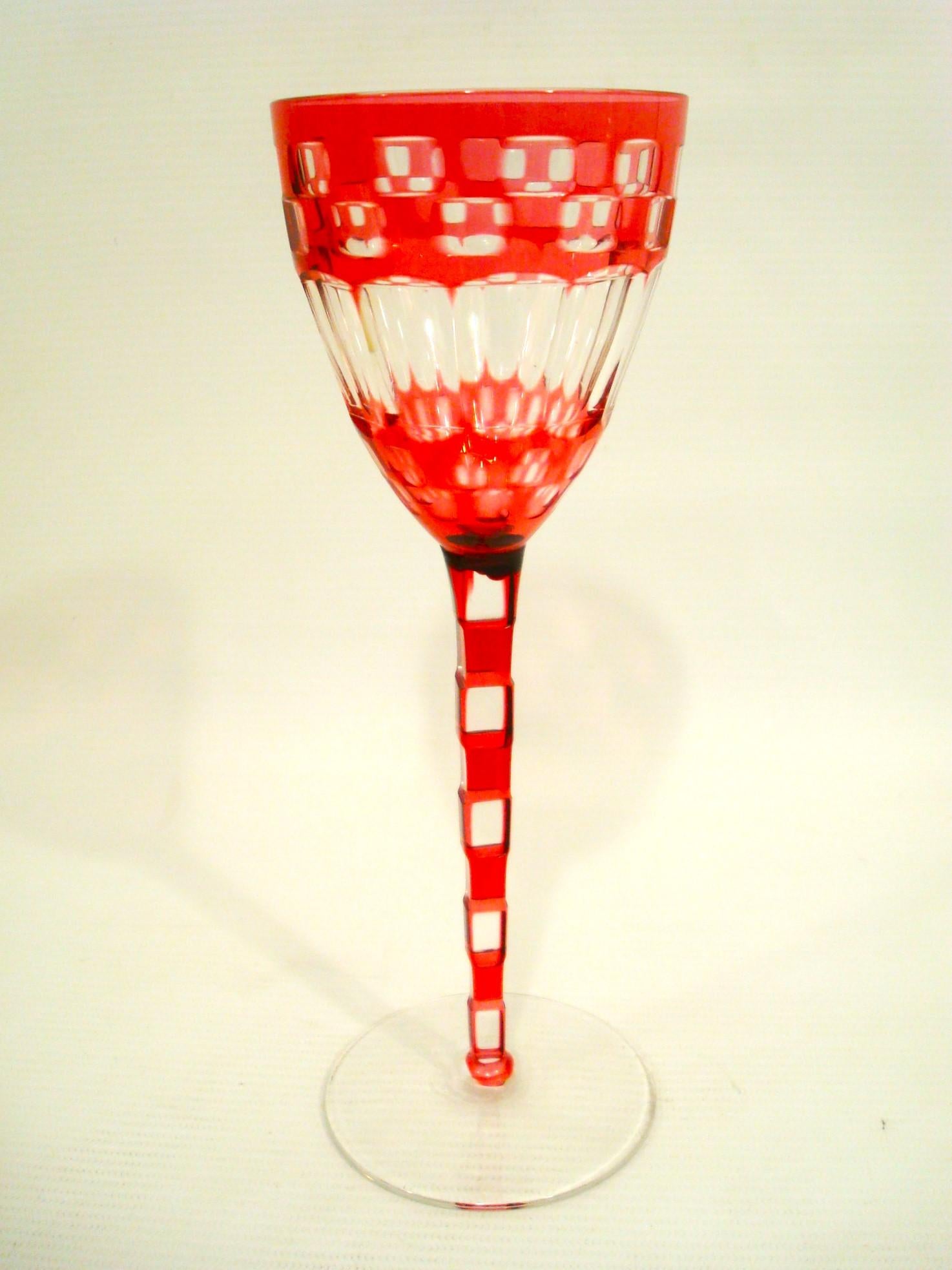 Weinglas im Jugendstil-Design Otto Prutscher von Meyr's Neffe Adolf Bohemia 1907 (20. Jahrhundert) im Angebot
