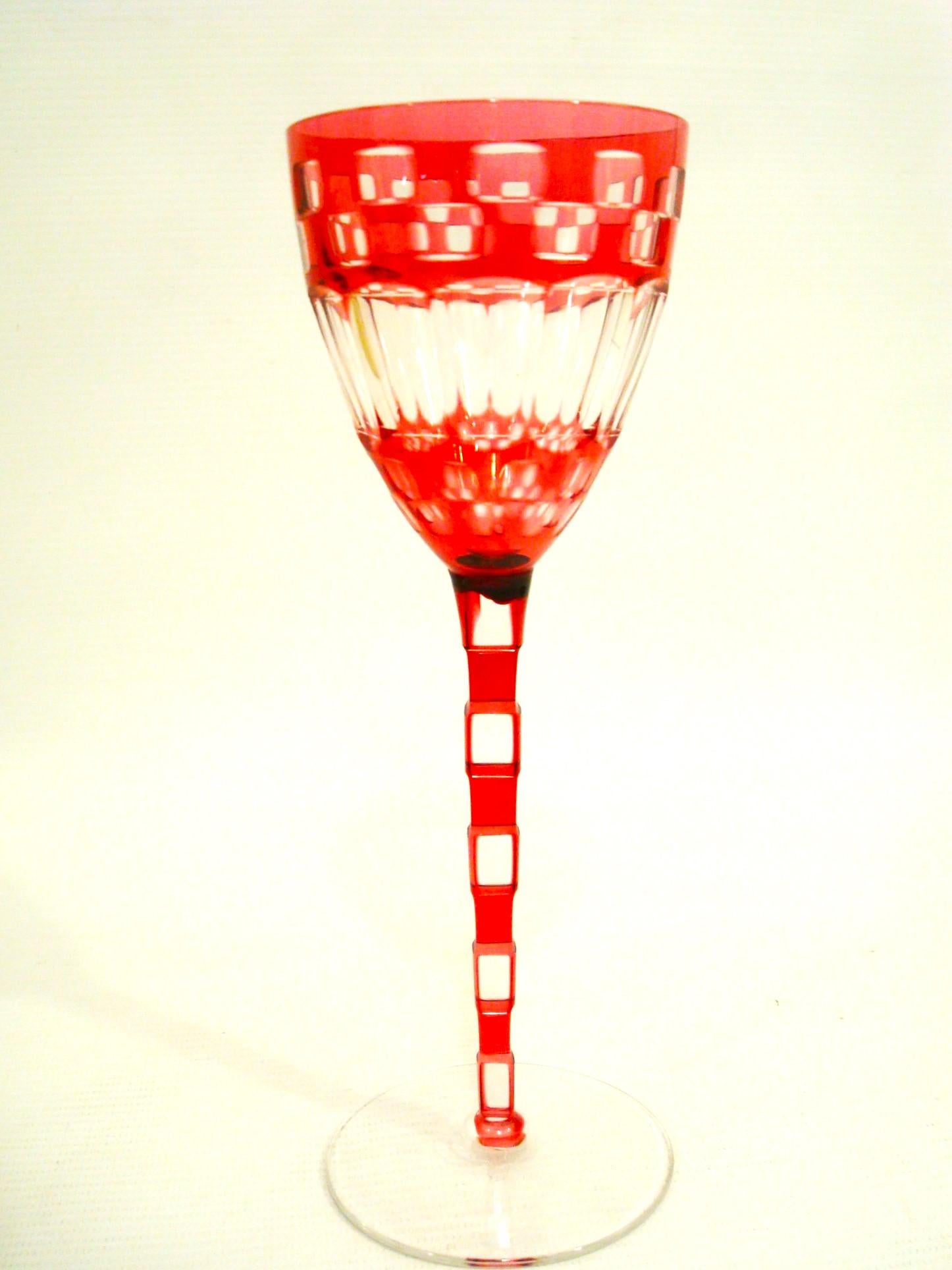 Weinglas im Jugendstil-Design Otto Prutscher von Meyr's Neffe Adolf Bohemia 1907 im Angebot 1