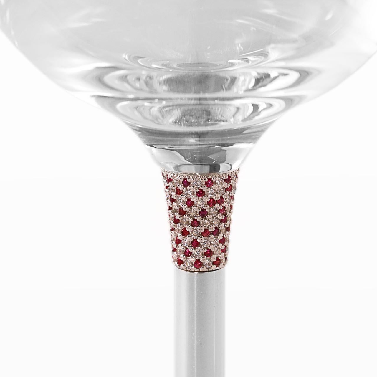 Contemporary Wine Glass, Luxury, Sterling Silver, 1 Piece, Personalized, Hand Made in Italy For Sale