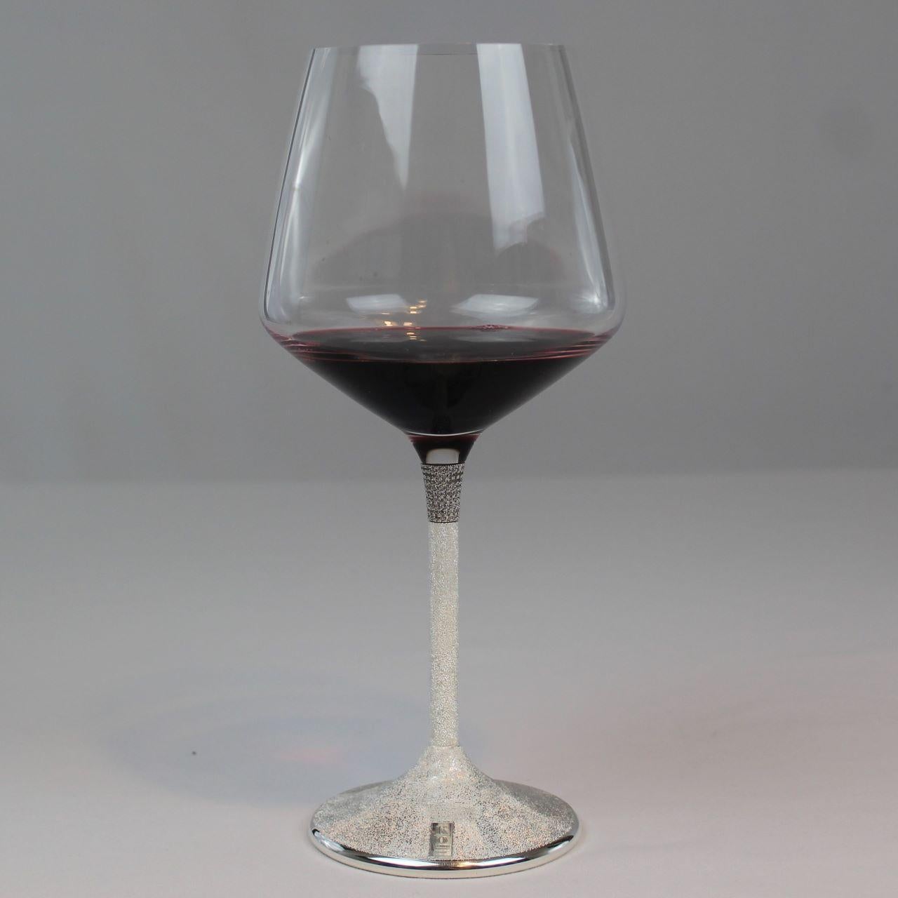 Wine Glass, Luxury, Sterling Silver, 1 Piece, Personalized, Hand Made in Italy In New Condition For Sale In Firenze, IT