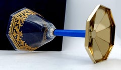 Wine glass with octagonal foot in enamel sterling silver Salimbeni