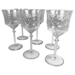 Wine Glasses by Rock Sharpe in the "Burleigh" Pattern-Set of Six