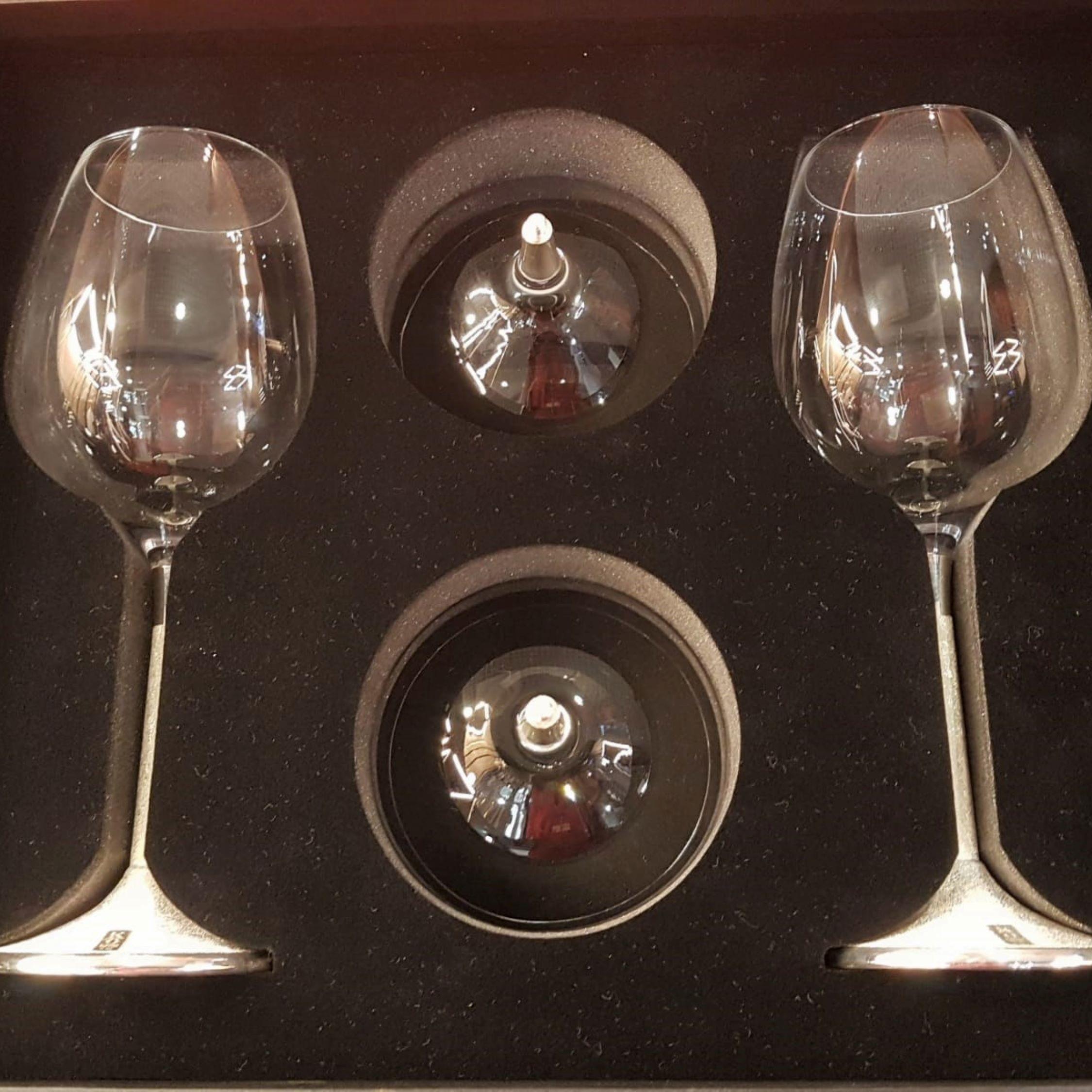 Verres à vin de luxe, argent sterling, personnalisable, lot de 2 en vente 8