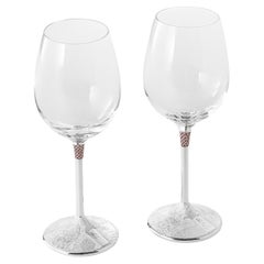 Wine Glasses Luxury, Sterling Silver, Customizable, Set of 2