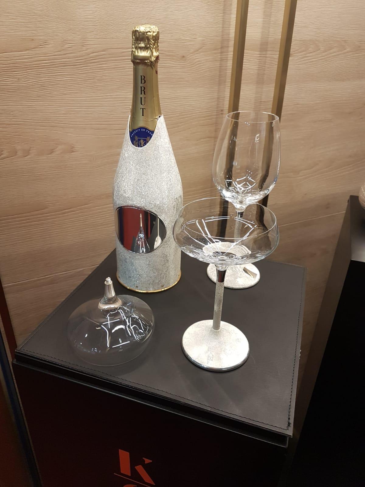 Wine Glasses Luxury, Sterling Silver, Set of 2, Hand Made In Italy For Sale 2