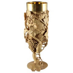 Wine Goblet by Nairi Safaryan - Boxwood, Gold Plated Silver
