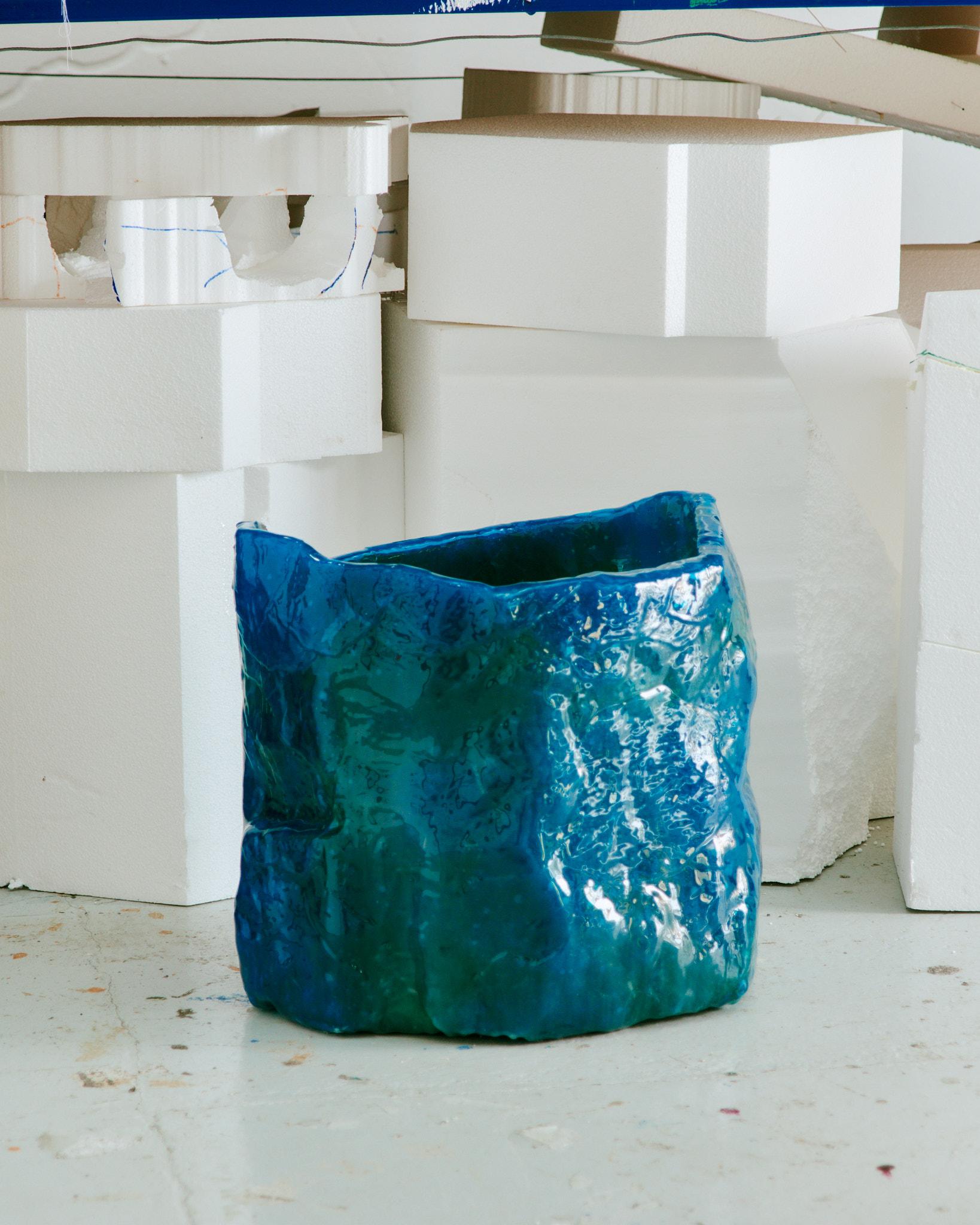 Wine Gum 1 Vessel by Casper Johs
Dimensions: Ø 42 x H 48 cm.
Materials: Wine gum and resin.

The vivid and colorful universe was the start of an in-depth investigation of the possibilities within candy. Here everything is possible. A car can taste