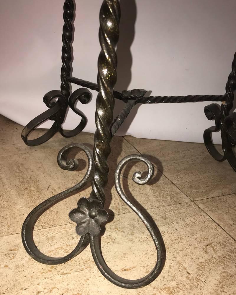 Wine Jar with Forged Iron Base In Good Condition For Sale In New York, NY