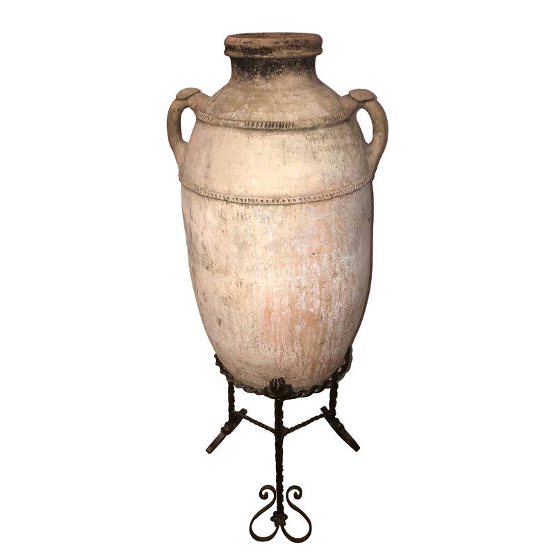 Wine Jar with Forged Iron Base For Sale