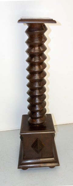 Wine Press Screw Pedestals Plant Holder, French, 19th Century