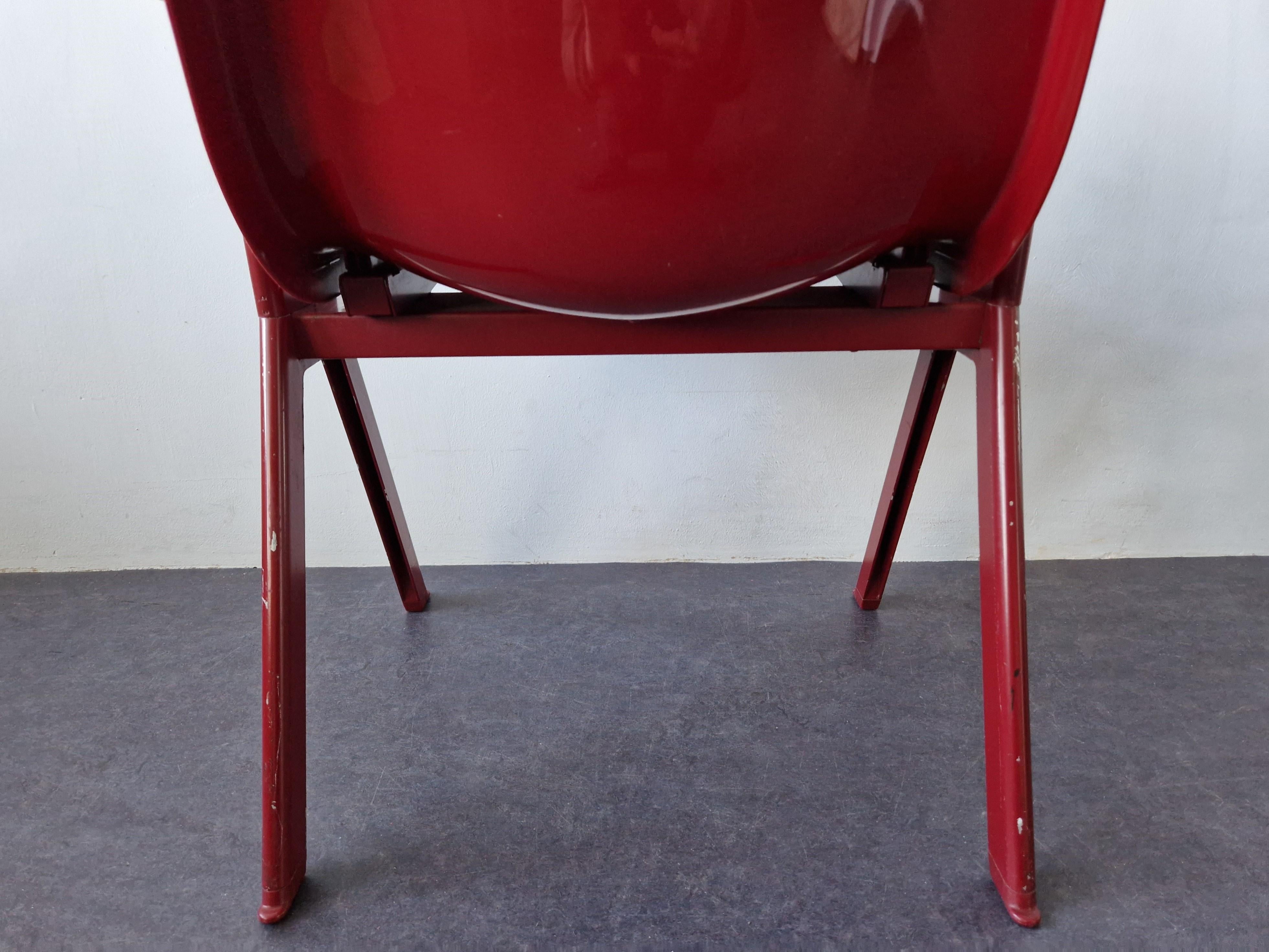 Wine Red Synthesis 45 Armchair by Ettore Sottsass for Olivetti, Italy 1970's 4