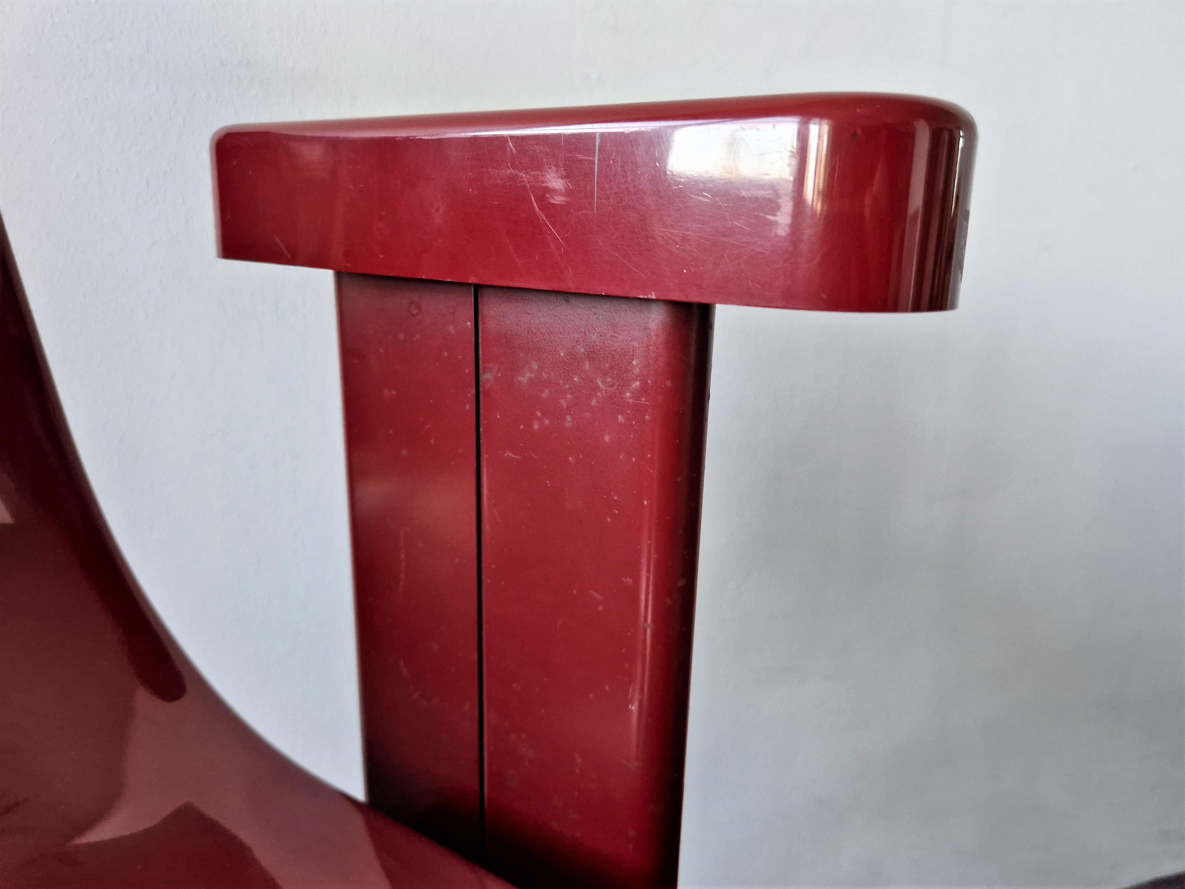 Wine Red Synthesis 45 Armchair by Ettore Sottsass for Olivetti, Italy 1970's 2