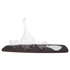 Carafe and set of glasses on a beech wooden tray from SoShiro Pok collection