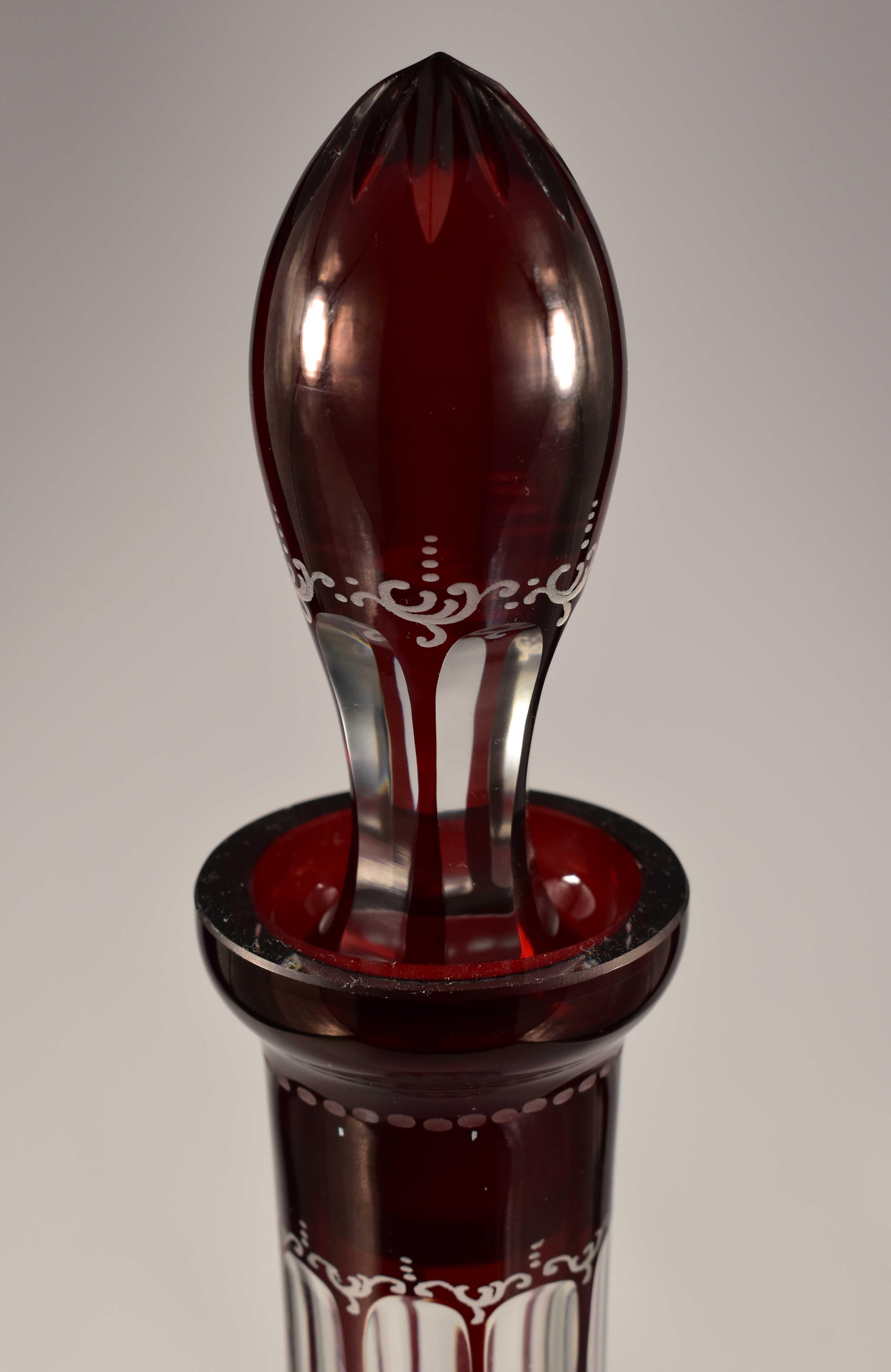 Service à vin, carafe et gobelets, verre de Bohème Egermann vers 1900 en vente 5