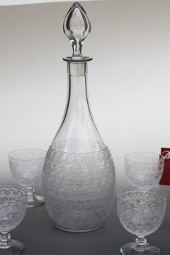 Wine set in Baccarat crystal, Rohan model. Glasses and decanter.