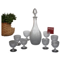Wine set in Baccarat crystal, Rohan model. Glasses and decanter.