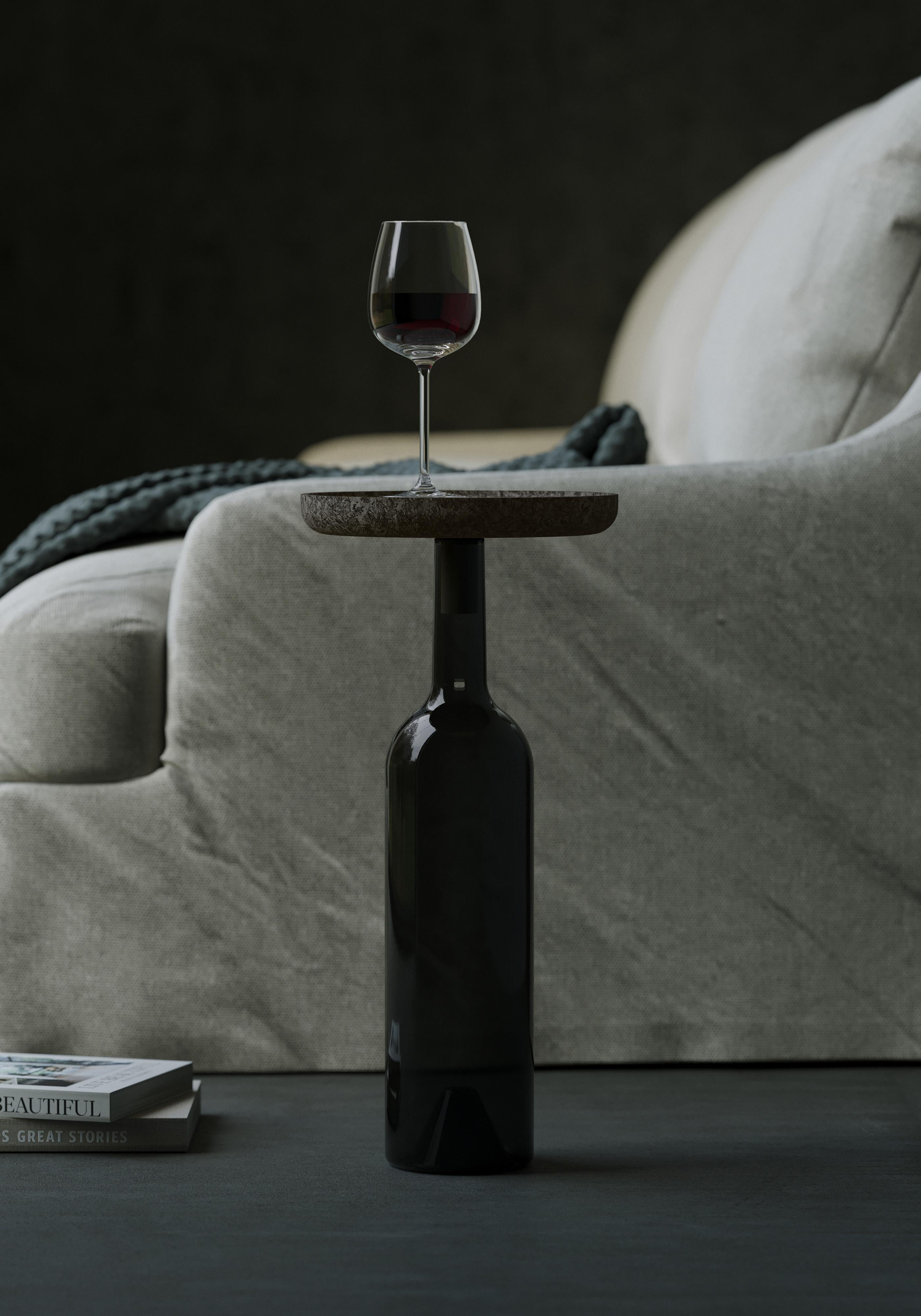 Organic Modern Hospitality wine table 'Essence' from cork and glass by Reinier de Jong For Sale