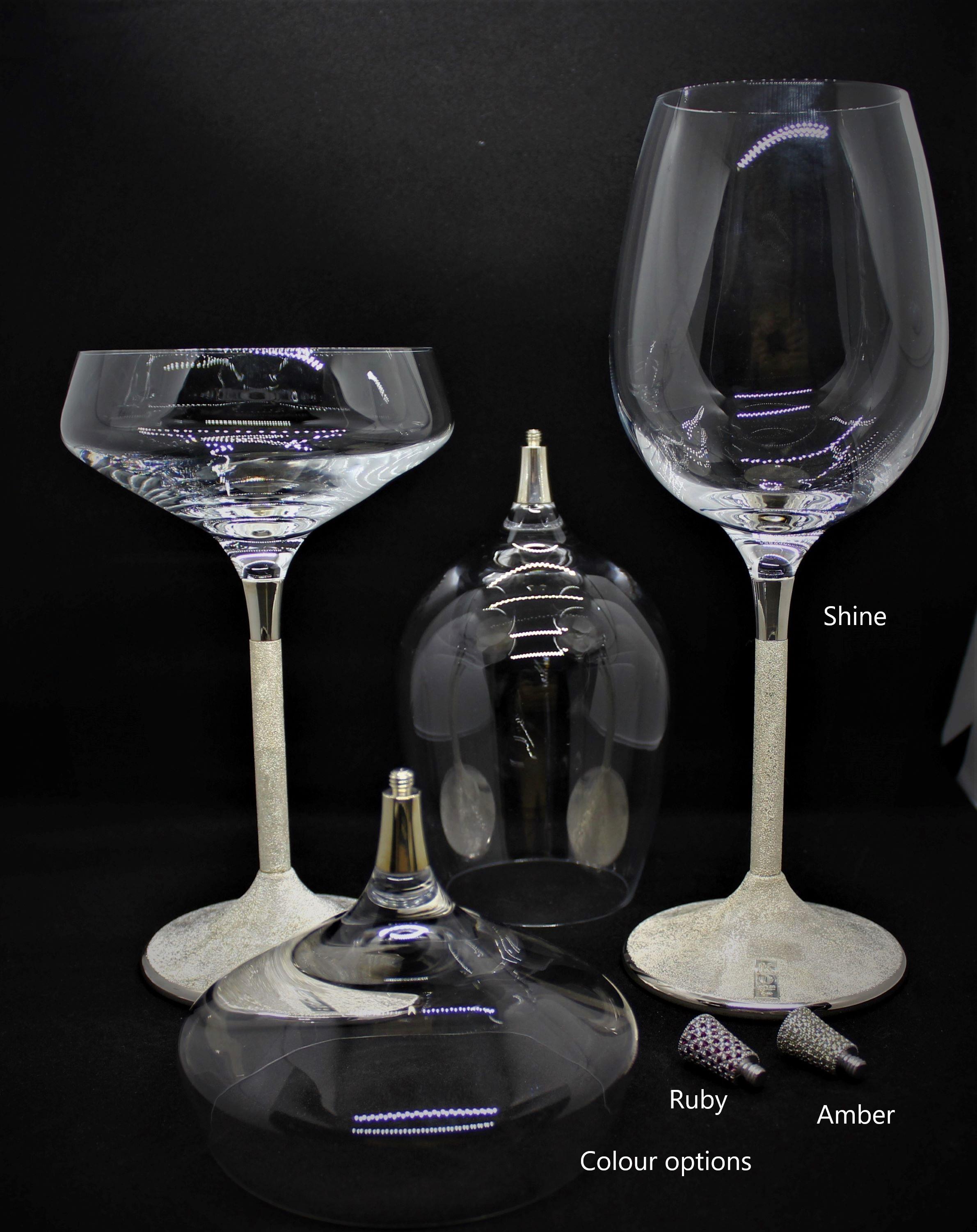 Set of 2 Wine Tasting Glass, Sterling Silver, Customizable For Sale 4