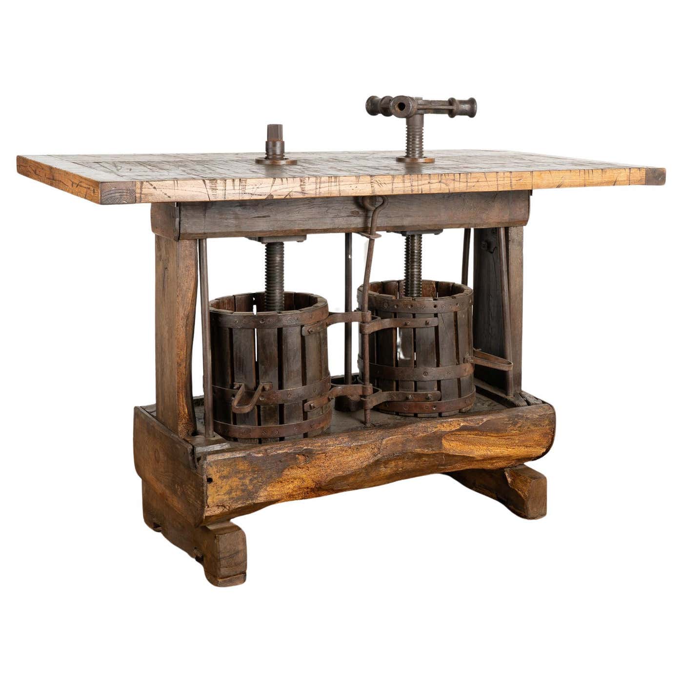 Wine Tasting Table Standing Bar from Old Wine Press, Hungary 1900's For ...