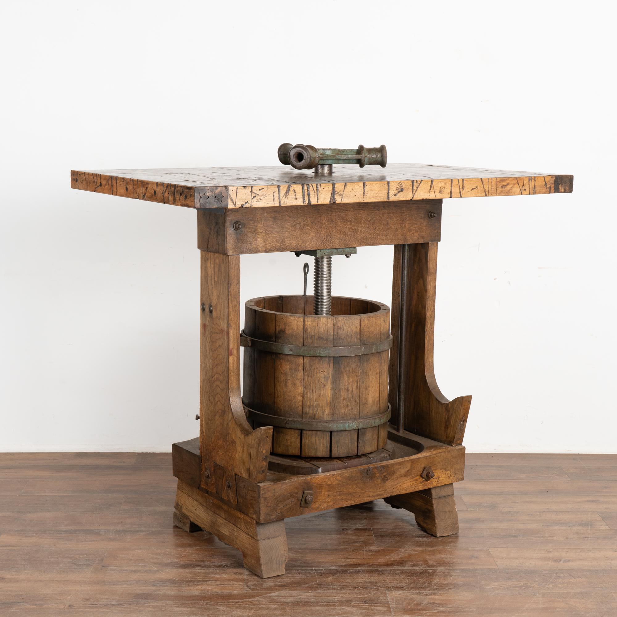 Wine Tasting Table Standing Bar from Old Wine Press, Hungary circa 1900 4