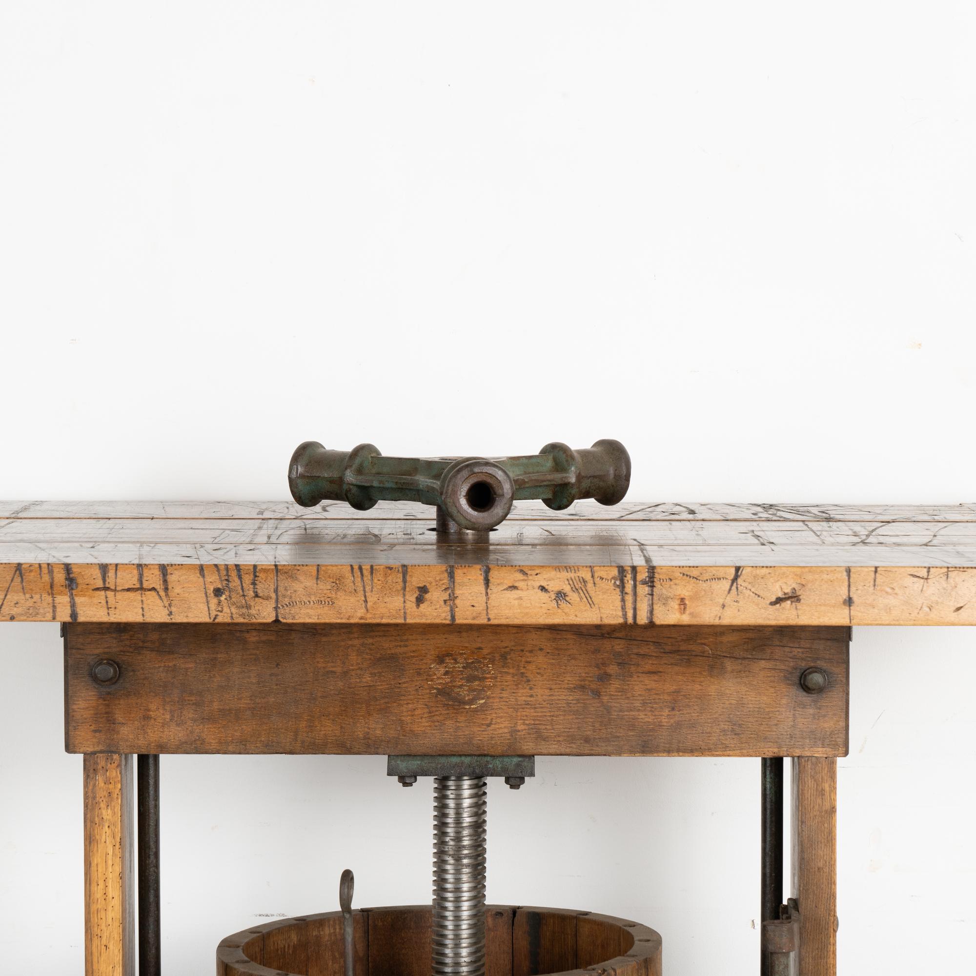 20th Century Wine Tasting Table Standing Bar from Old Wine Press, Hungary circa 1900