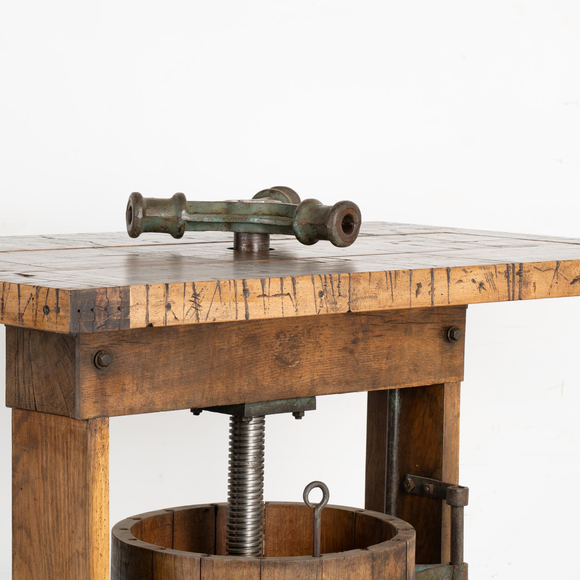Wrought Iron Wine Tasting Table Standing Bar from Old Wine Press, Hungary circa 1900