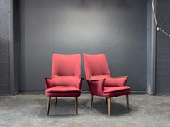 Wine Upholstered Armchairs