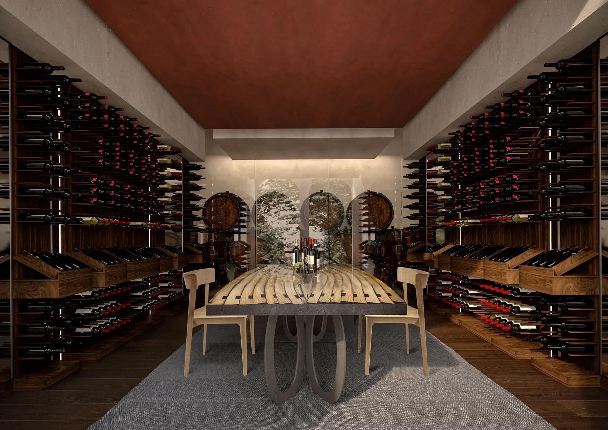 Italiano Sistema a parete Wine Wally, Design di Arkhè Milano, Made in Italy in vendita