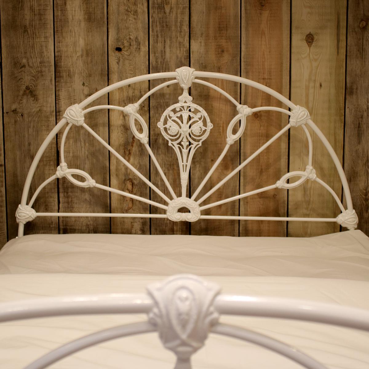 English Winfield Double Cast Iron Antique Bed, MD95