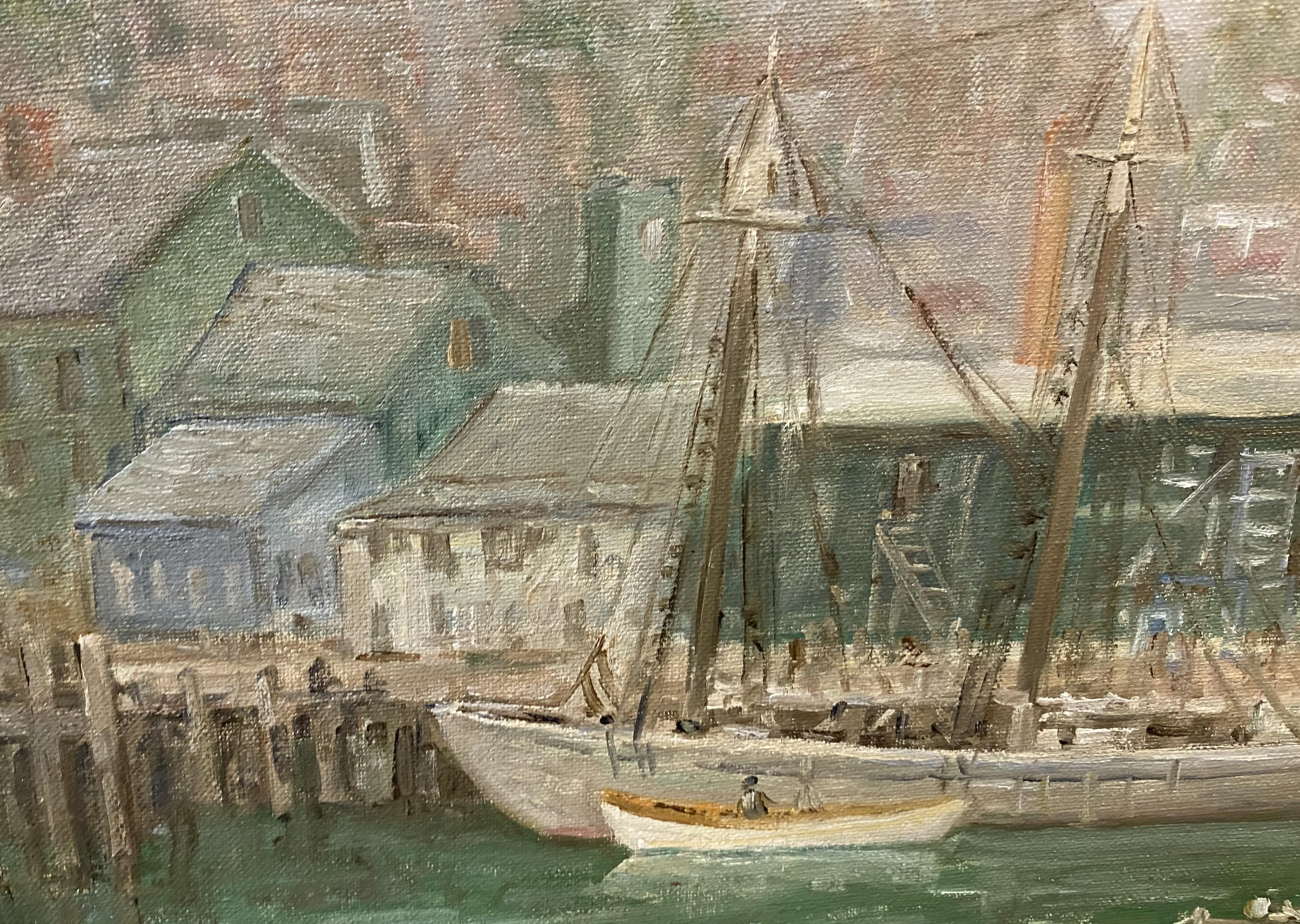 Ein schönes impressionistisches Ölgemälde des amerikanischen Künstlers Winfield Scott Clime (1881-1958) von der Küste von Cape Ann. Clime wurde in Philadelphia geboren, studierte an der Corcoran Art School und der Art Students League in New York und