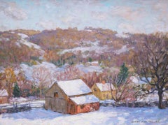 Winter Afternoon, American Impressionist Landscape in the Snow