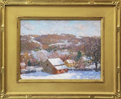 Winternachmitte, amerikanische impressionistische Landschaft im Schnee