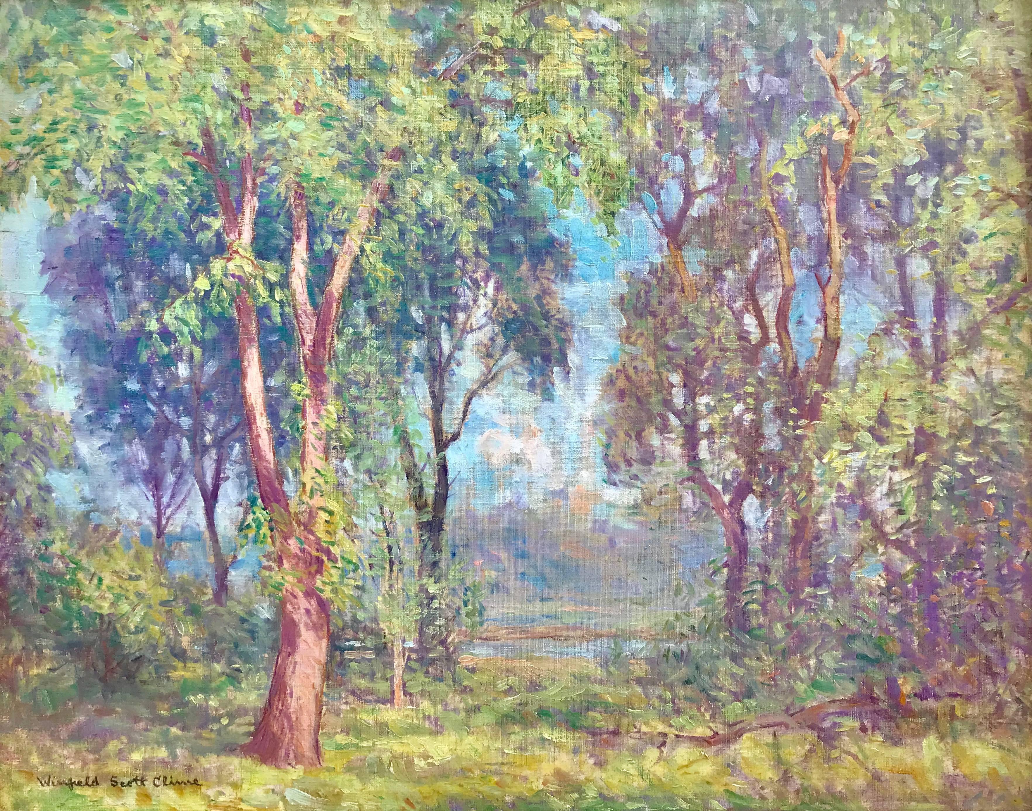 Winfield Scott Clime Landscape Painting – „Woodland Vista“