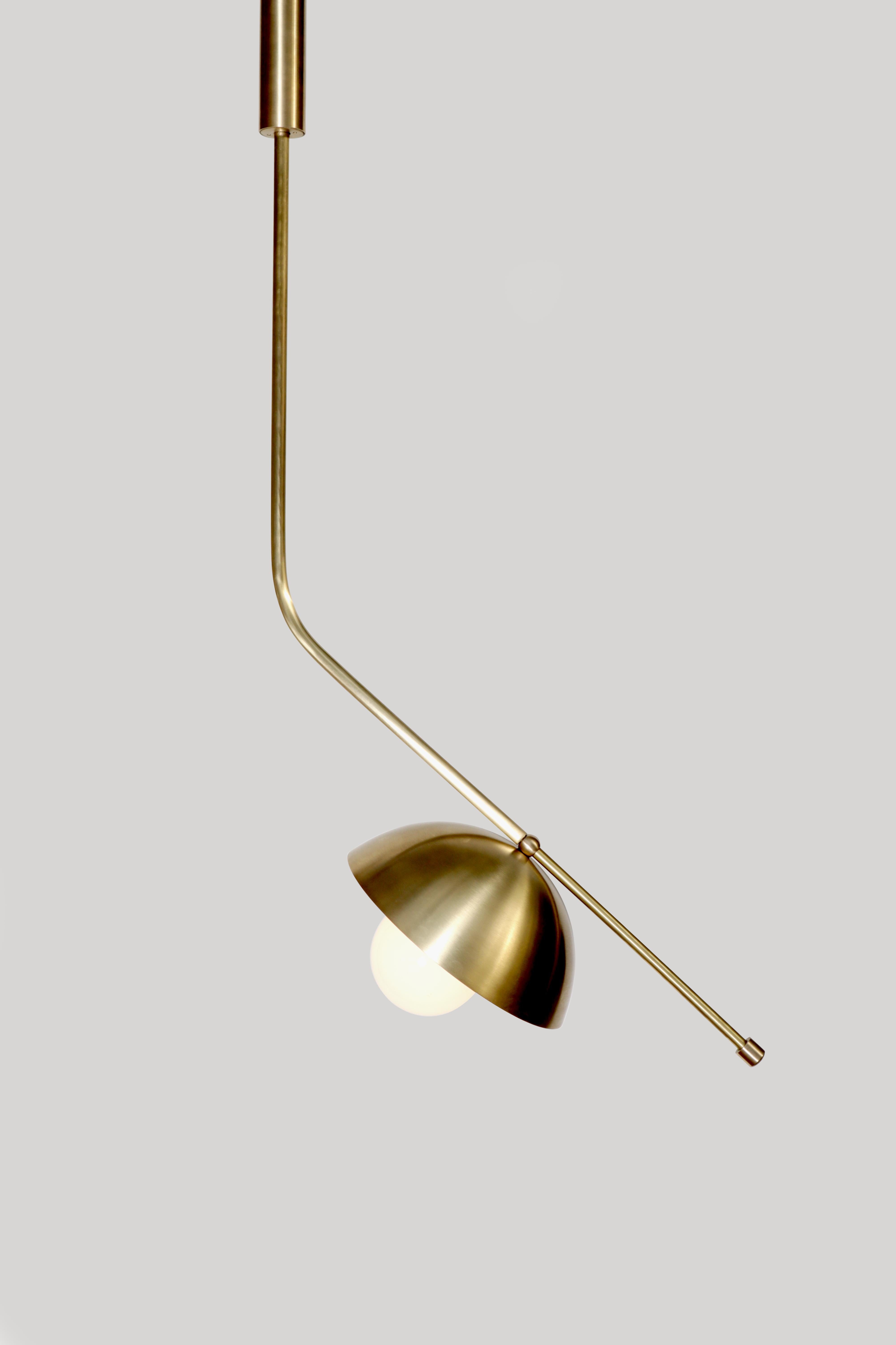 Other Wing 1 Brass Dome Pendant Lamp by Lamp Shaper For Sale