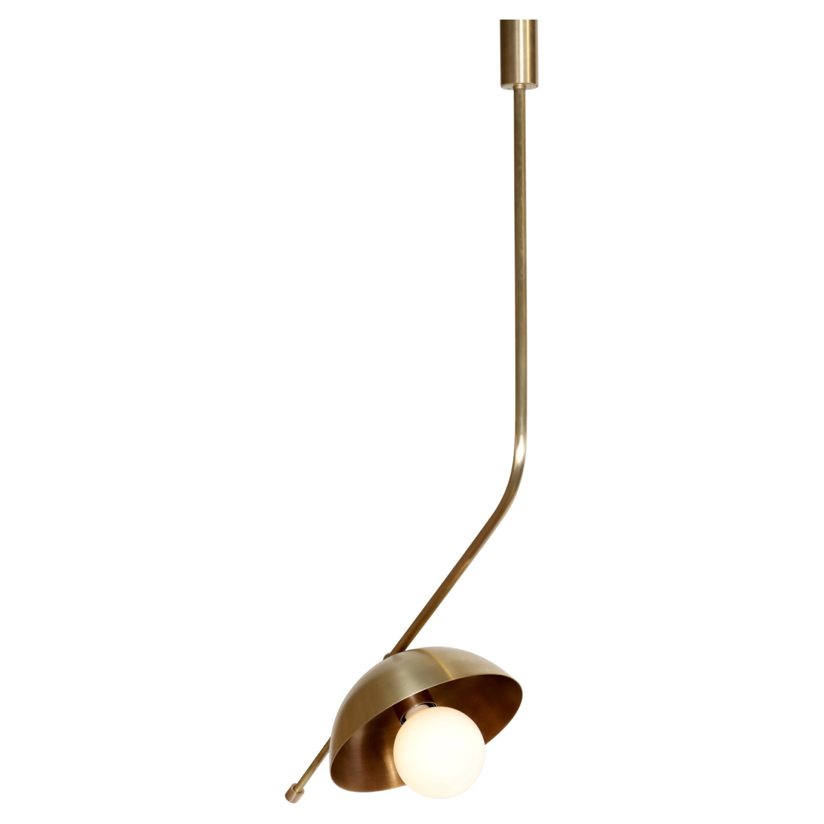 Wing 1 Brass Dome Pendant Lamp by Lamp Shaper For Sale